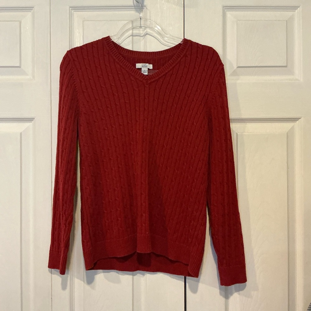 🐸 Croft & Barrow Red Sweater - Large